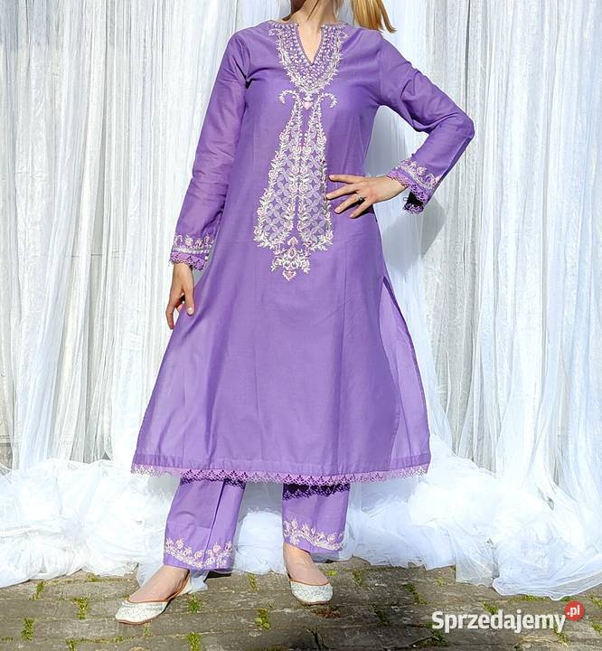Fioletowy komplet orientalny M 38 tunika spodnie Szczecin