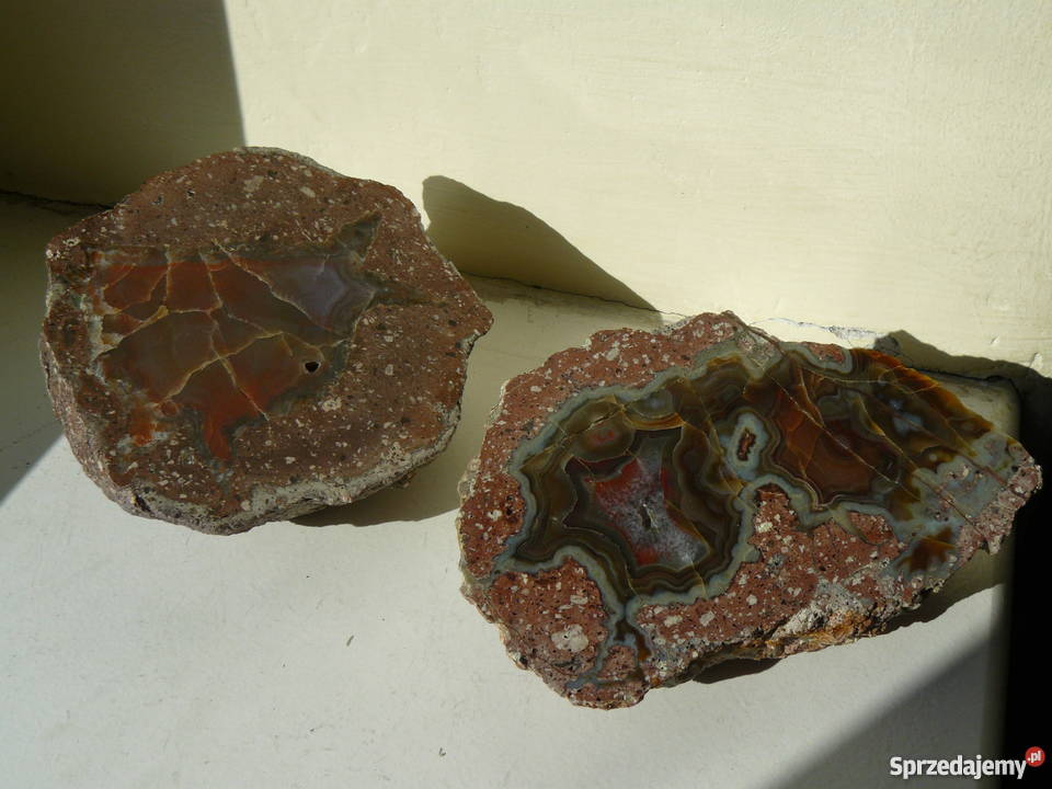 AGATY Nowy Kościół kolekcja 12 okazów Pozostałe Polska Wieś