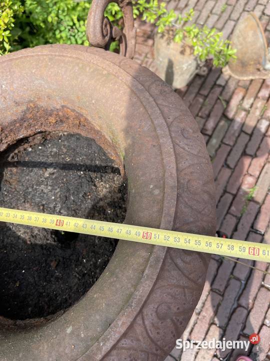 Ogromna 1 metr pałacowa donica żeliwna 60 Architektura ogrodowa Bystrzyca Kłodzka