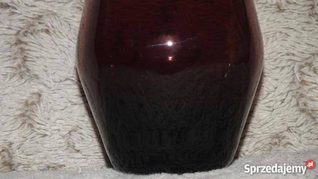 Wazon z ciemnego szkła w kolorze coca coli i Porcelana i szkło Inowrocław