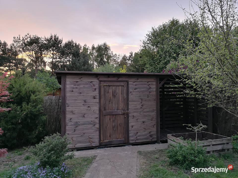 Domek ogrodowy drewniany 3x15m z drewutnią na śląskie Kalety