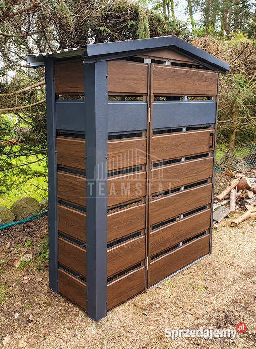 Wiata Śmietnikowa 1x04m furtka Ciemny Orzech Pozostałe Radom sprzedam