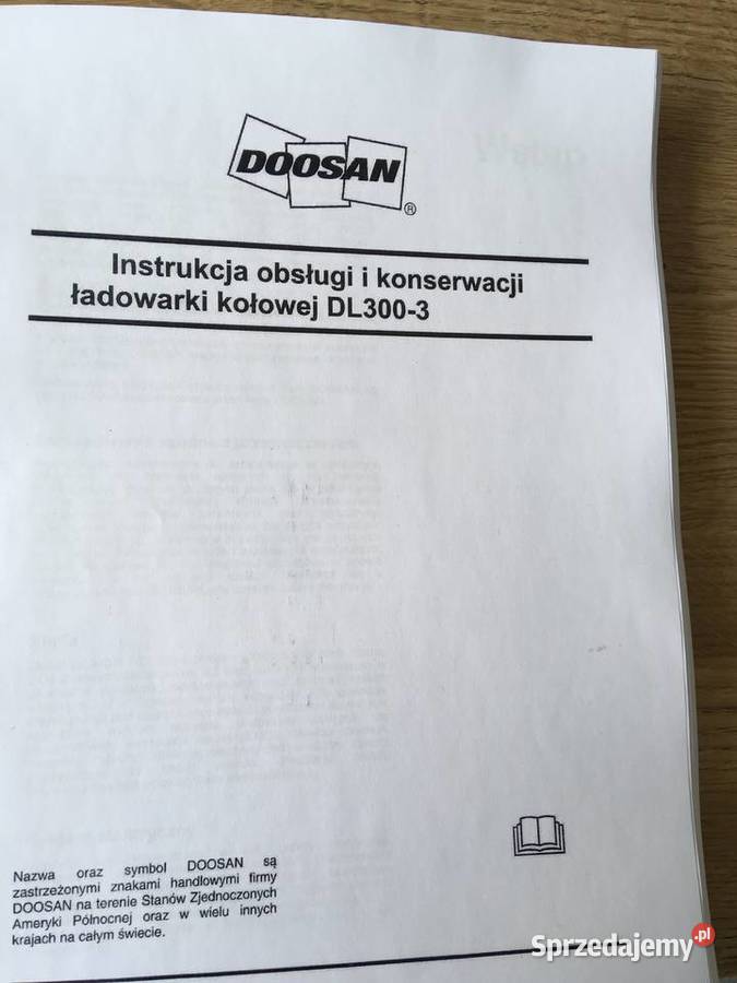 dtr instrukcja obsługi ładowarka doosan dl3003 i Szczecin