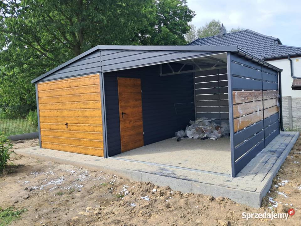 Garaż blaszany wiata WZMOCNIONY PROFILAMI Mińsk Mazowiecki
