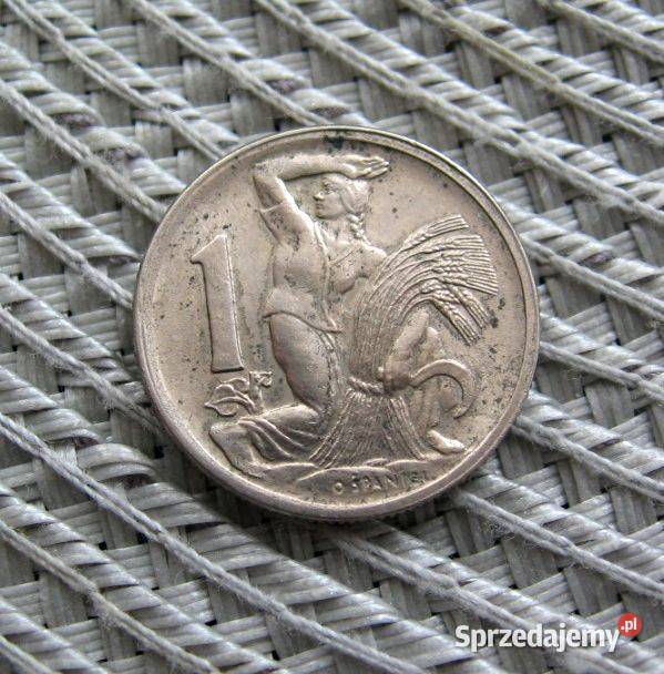 Czechosłowacja 1 Korona 1946r Miedzionikiel Kalisz