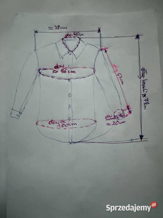 Blekitna koszula damska w kocie lapy Rozmiar 36(S)