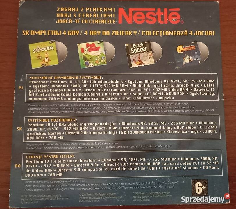 Football Generation Gra PC CDROM Nestle Marynarki i żakiety warmińsko-mazurskie Elbląg
