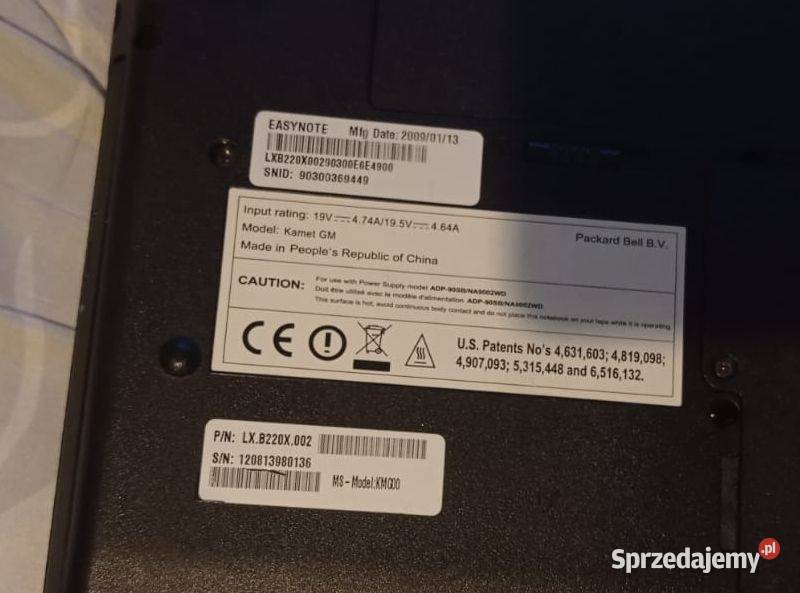 Sprawny laptop Packard Ball Pozostałe Tyczyn sprzedam