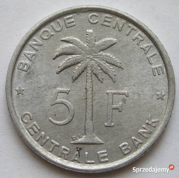 KONGO BELGIJSKIE RUANDA URUNDI 5 FRANKÓW 1958 Łódź