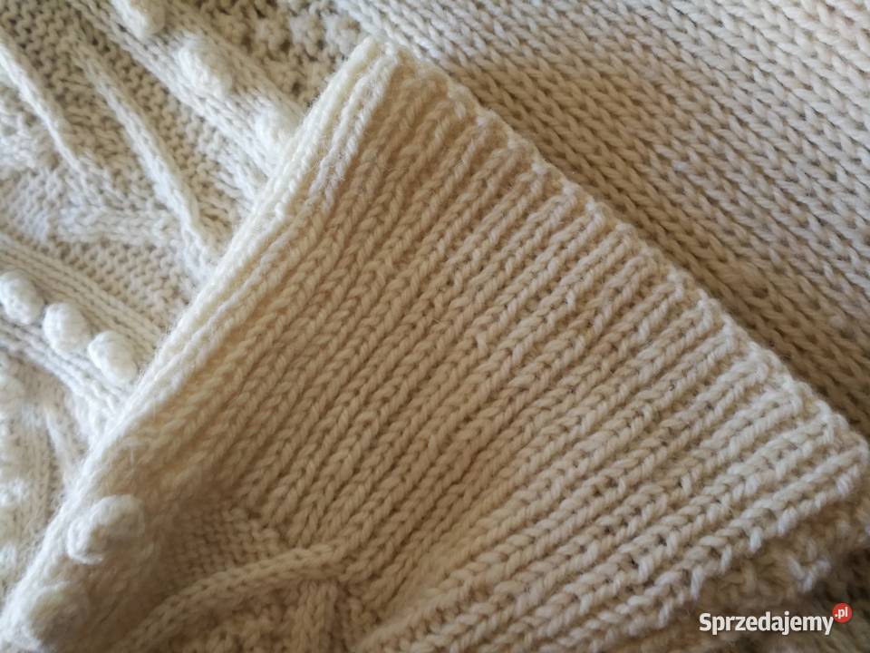 Długi sweter płaszcz robiony na drutach Kuźnia Raciborska sprzedam