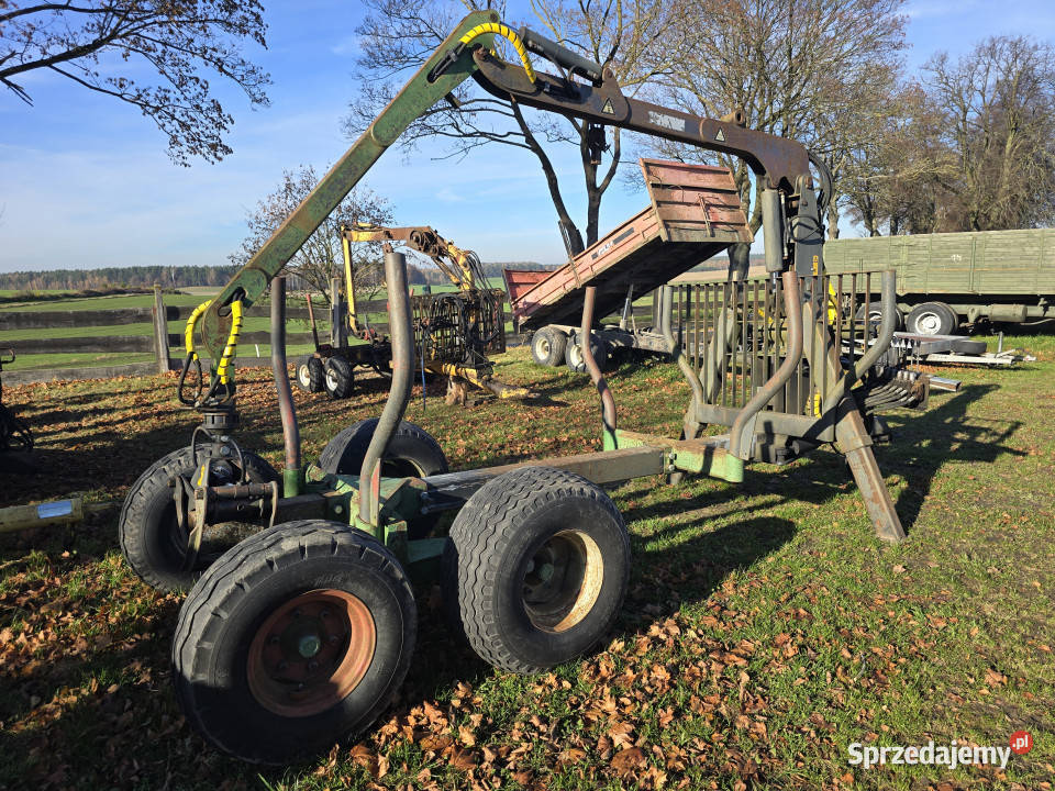 Przyczepa leśna KALLEFALL 15 Sweden z żurawiem i