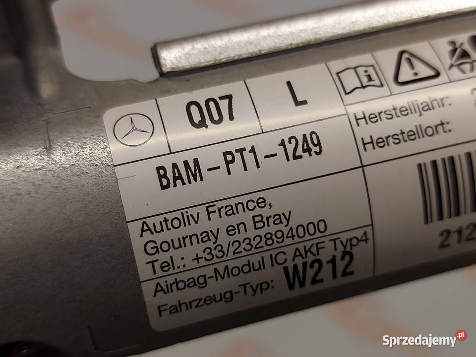 MERCEDES W212 11r kurtyna AIRBAG lewa 608740001 osobowe Kielce