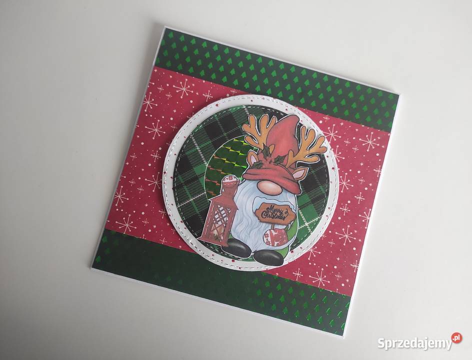 Kartka świąteczna ręcznie robiona na Boże Łódź