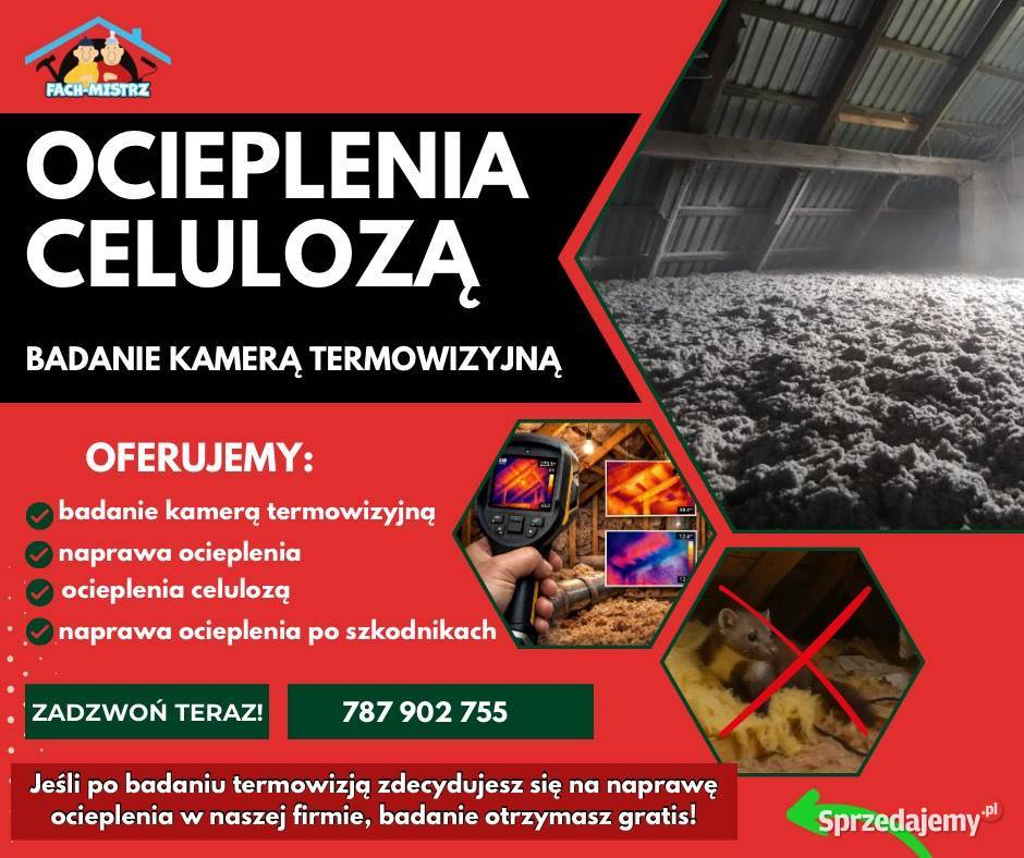 Ocieplenia celulozą Wykonanie ociepleń i izolacji Gorlice