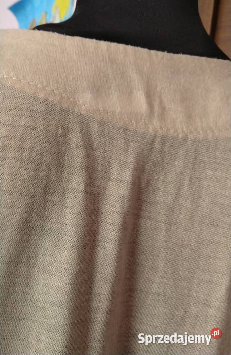 Beżowa bluzka z haftem lata 90 retro vintage Krosno