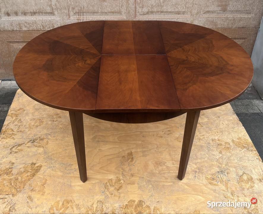 Stół Okrągły Orzech 100 Art Deco Rozkładany Warszawa