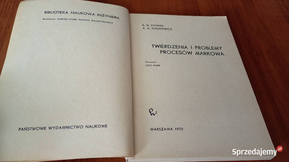 Twierdzenia i problemy procesów Markowa E B Podręczniki Gdańsk
