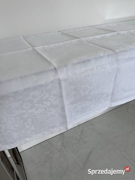 Biała serweta w żakardowy wzór 70x70 Wrocław