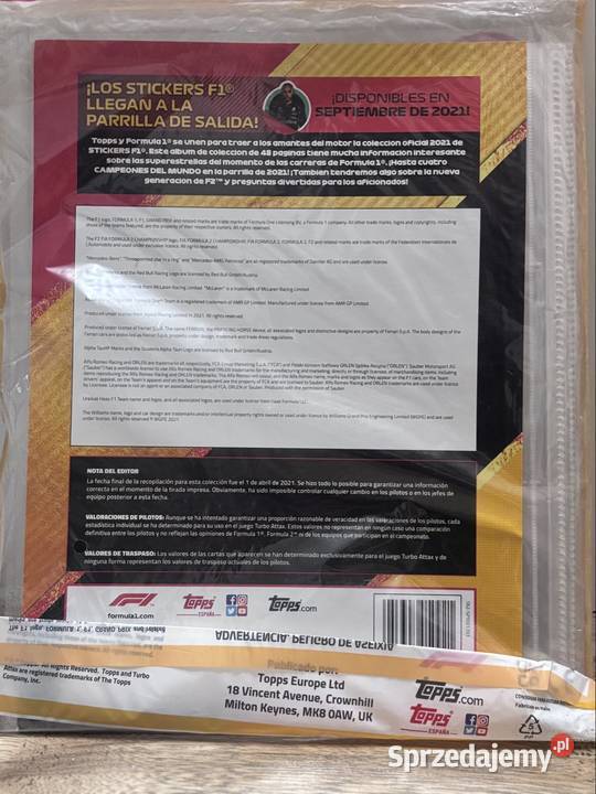 Zestaw kart kolekcjonerskich F1 Turbo Attax 2021 Piotrków Trybunalski sprzedam
