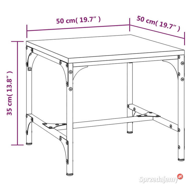 Stolik kawowy dąb sonoma 50x50x35 materiał Warszawa