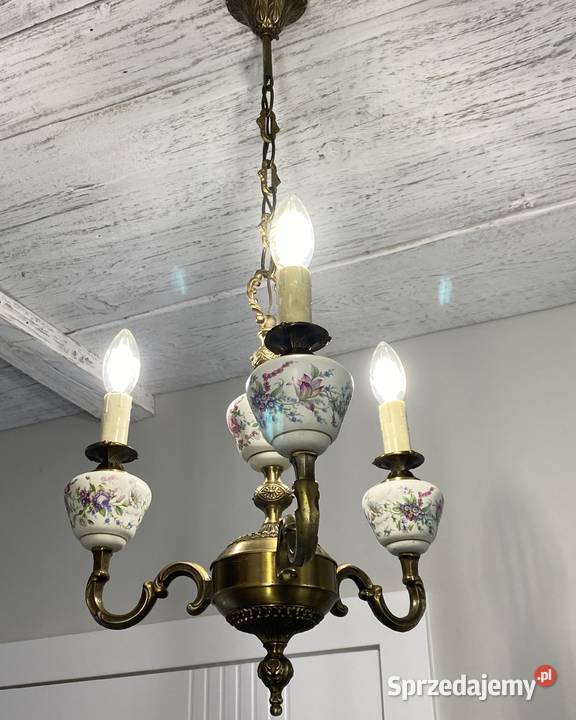 Francuski antyczny Żyrandol 7 Francja XX w Lampa Poznań