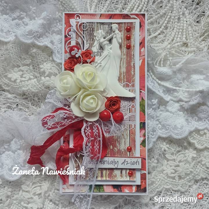 Kartka ślubna folk góralska ślub pamiątka Mszana Dolna