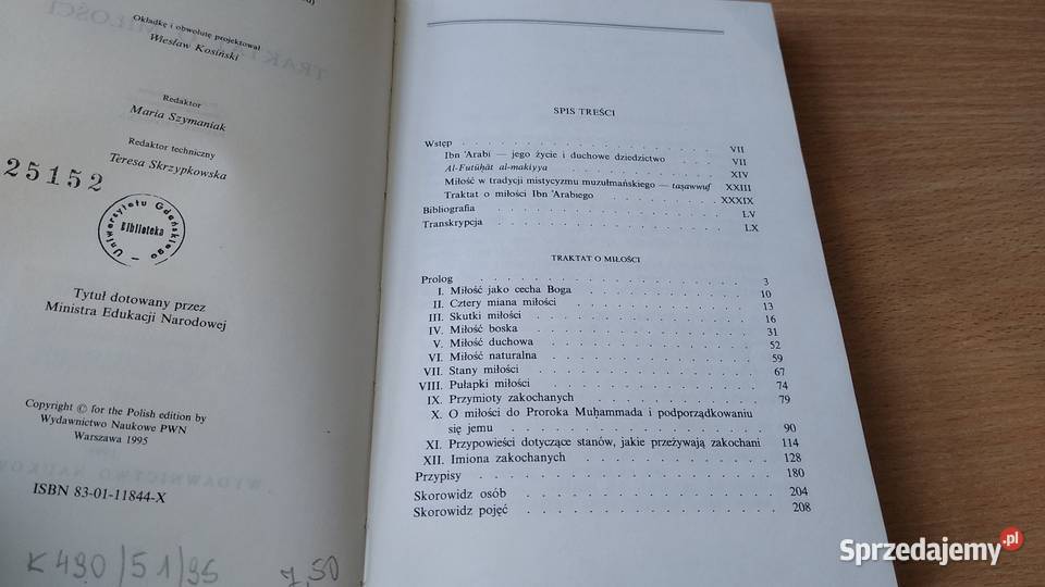 Traktat o miłości Ibn Arab Gdańsk