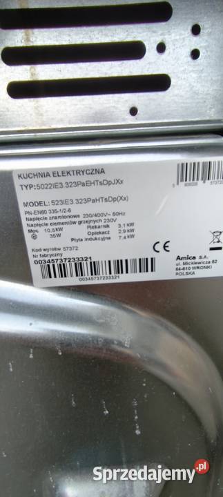 Kuchnia Amica indukcyjna Pietrzykowice