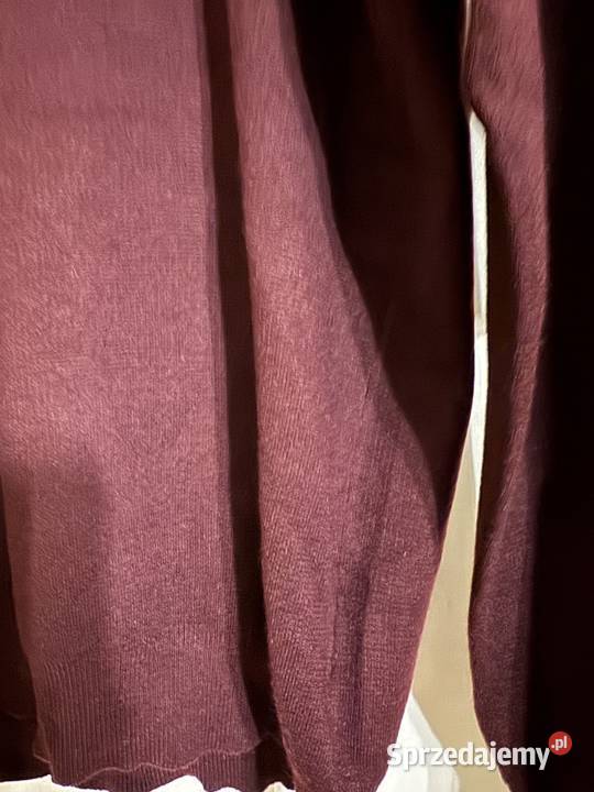 Sweter męski L Carry bordowy wiskoza casual śląskie