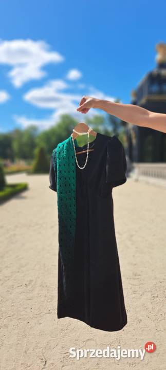 Ażurowa trójkątna chusta Virus ombre