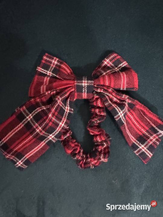 Gumka ozdobna do włosów z kokardką czerwono Częstochowa