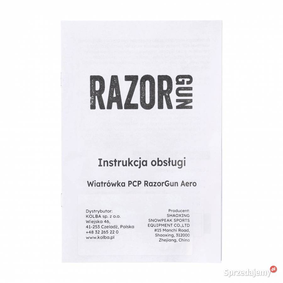 Wiatrówka PCP RazorGun Aero 55 mm 45mm butla i Sporty strzeleckie i myślistwo Trzcianka