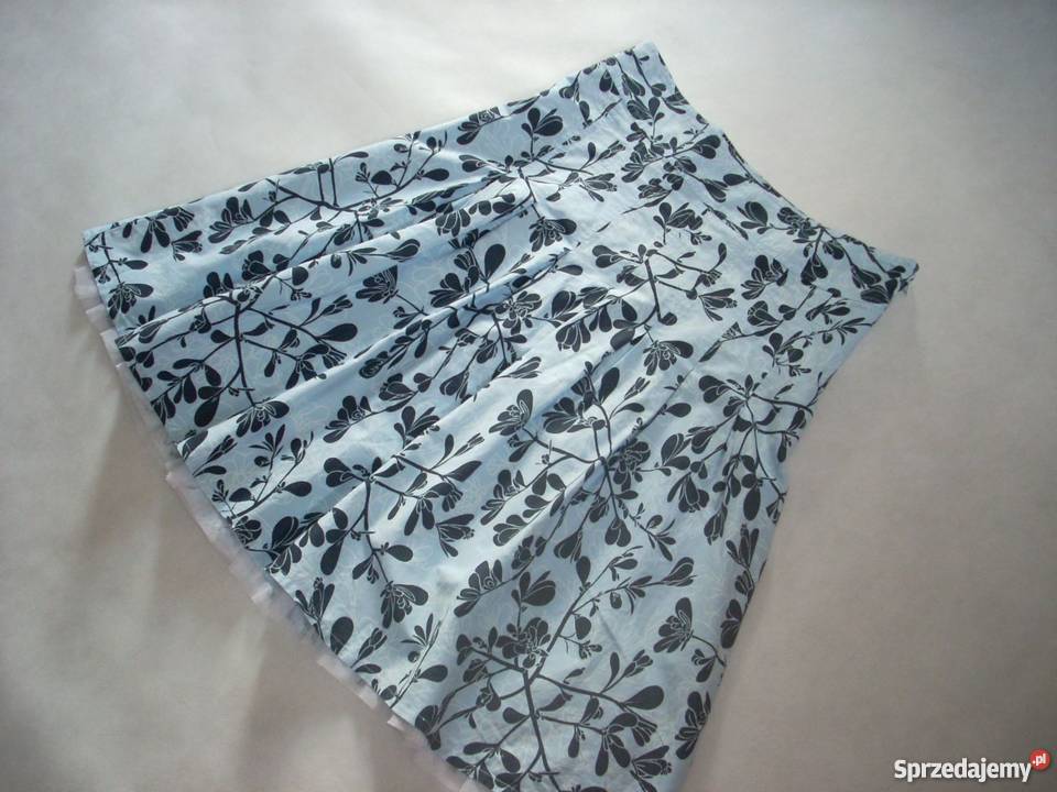 Spódnica GRANAT kwiaty niebieska TIUL S M j nowa Kwiatki Spódnice i sukienki Nowy Sącz