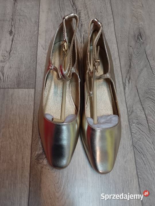 39 Złote Baleriny wieczorowe z zapięciem NOWE Kraków