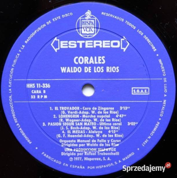 Waldo De Los Rios Corales LP Kętrzyn