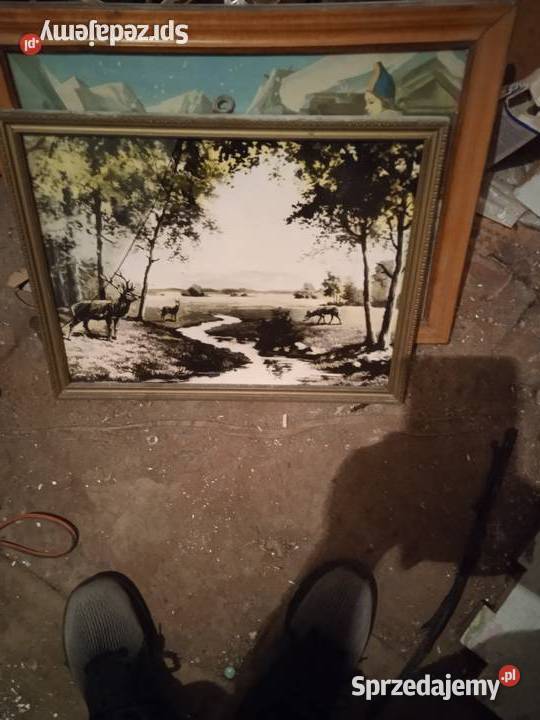 Stare obrazy z PRL 3 sztuki Ozorków