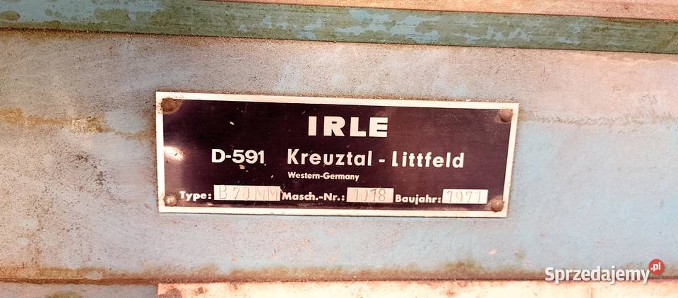 Giętarka Wyoblarka Irle D591 sprzedam