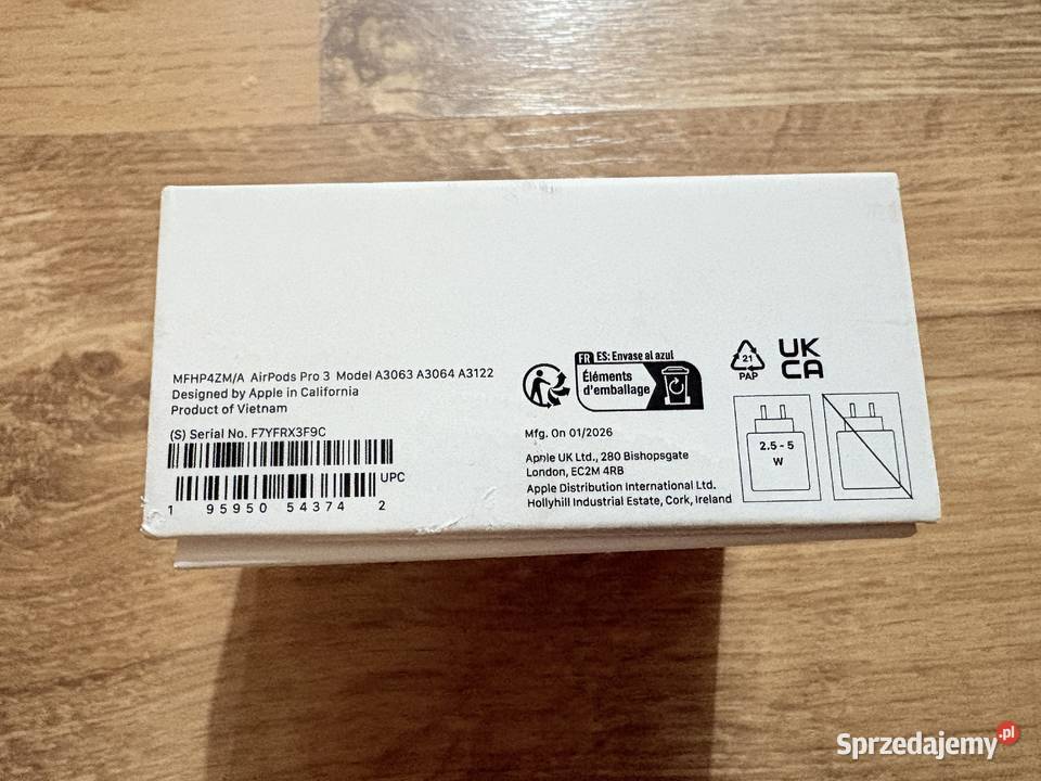 Słuchawki bezprzewodowe AirPods Pro 3 ANC Apple Turek sprzedam