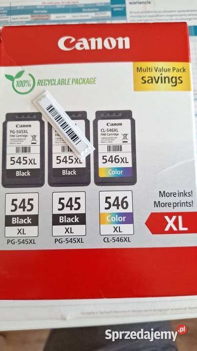 Tusz Cartridge Canon Pixma PG545XL Black i Pozostałe Oława
