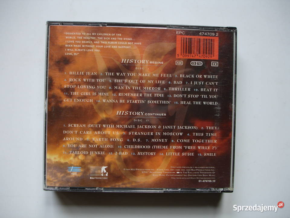 MICHAEL JACKSONHistory Greatest Hits BOX 2CD Zielona Góra