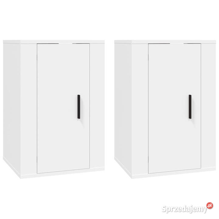 Wiszące szafki telewizyjne 2 białe 40x345x60 Warszawa