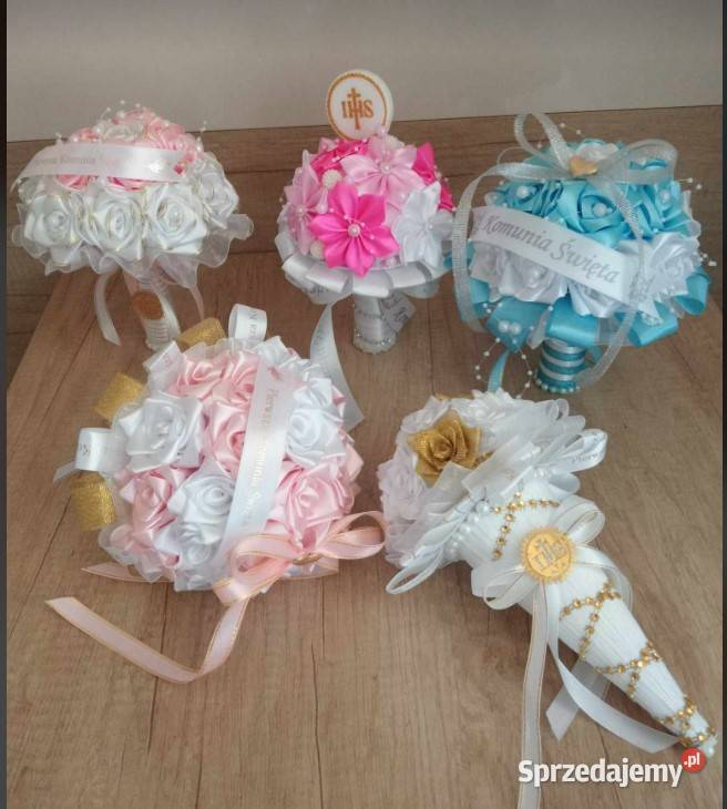 Aniołki i bukieciki z wstązki na różne okazje Śmigno sprzedam