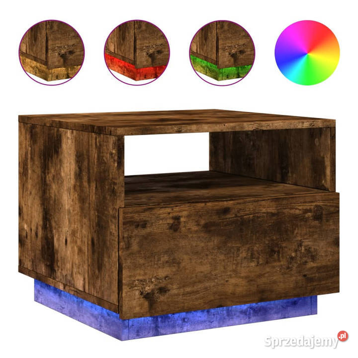 Stolik kawowy z LED przydymiony dąb 50x49x40 Stoły Warszawa