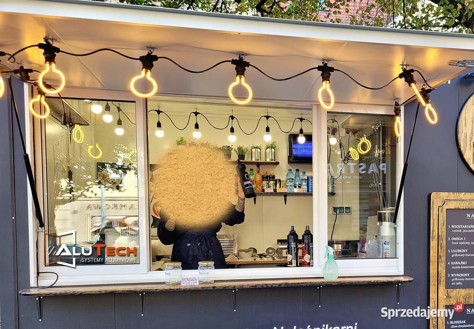 Okno przesuwne w bok do kontenera baru przyczepy Warszawa