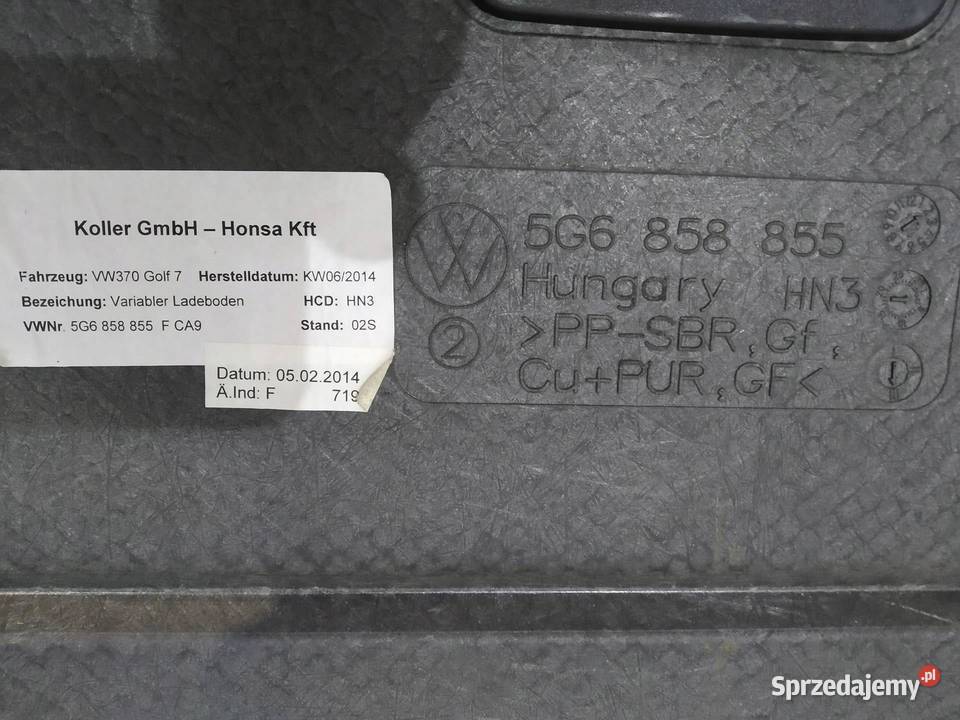 PODŁOGA BAGAŻNIKA DYWAN WYKŁADZINA KPL WNĘKA HB sprzedam