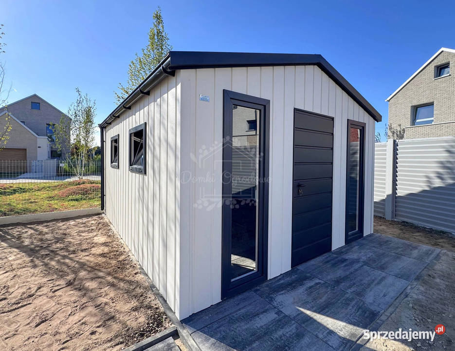 Domek ogrodowy 3x4 drzwi 4 x okno biały antracyt