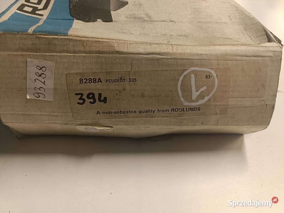 Peugeot 305 TYLNE SZCZĘKI HAMULCOWE tył 8288A Szczęki hamulcowe Szczęki hamulcowe Rudka sprzedam