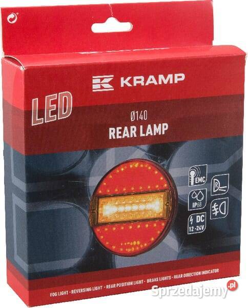 Lampa tylna zespolona LED okrągła 140 mm 1224V Oświetlenie Kamionna