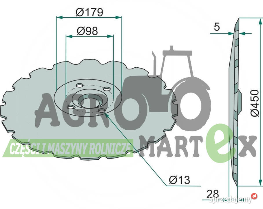 466947 TALERZ BRONY TALERZOWEJ 450x5 mm Części zamienne dolnośląskie Wichrów sprzedam