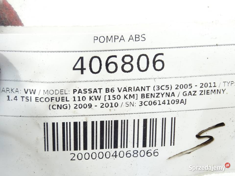 POMPA ABS VW PASSAT B6 3C0614109AJ 14 150 0511 sprzedam